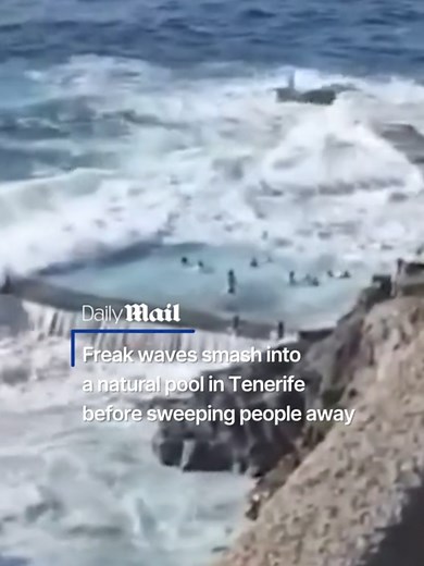 Tragic Waves Crash at Crab Island Pool, Tenerife