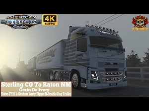 ATS 1.50 4K | Sterling CO To Raton NM | Volvo FH16 & Graham Lusty Tippers B-Double Dog Trailer #ats