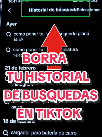 Cómo borrar tu historial de búsquedas en TikTok