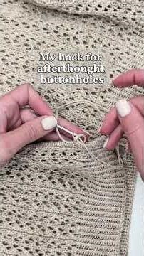 My hack for an afterthought buttonhole in your hand-knits