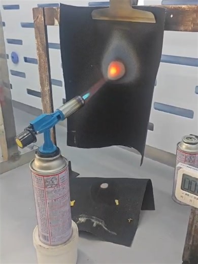 When fire meets its match 😱🔥⛔ Watch what happens when we put this flame-resistant fabric to the ULTIMATE test. Spoiler: Nothing.🔥➡️🚫 #fireproof #flameretardant #safetyfirst #ScienceFacts #FireBlanket #MindBlowing #tectextil2026 #frankfurt #BatteryFire #Science #CrazyVideo