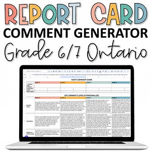 Report Card Comment Generator Editable Ontario Report Card Comments Grade 6 & 7
