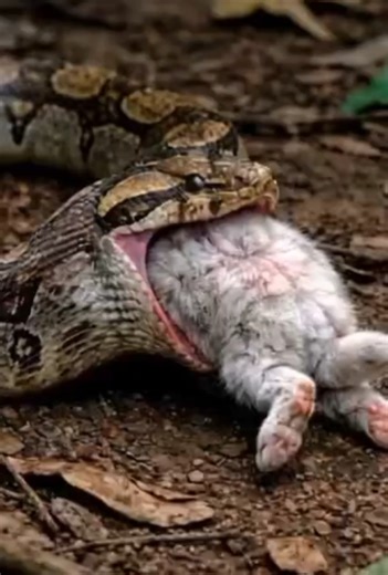 Rabbit vs Boa Constrictor #shortvideo #vairal #animals