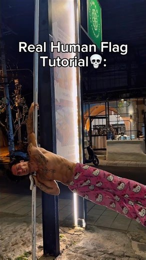 Real Human Flag Tutorial💀#real #tutorial #workout #calisthenics #stepbystep #easy #tips #shelove