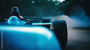A racing car smoking its way around a track with its powerful engine making a loud roar as it passes. Speed drive concept. . Stock Video