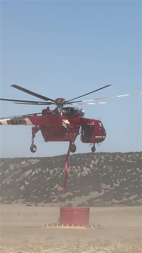 Firefighting Helicopter filling up