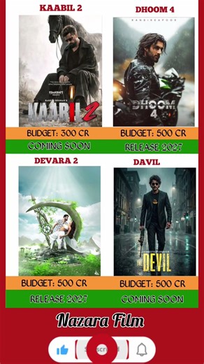Dhoom 4 vs Kaabil 2 vs Devara Part 2 vs Davil #shorts #viralvideo
