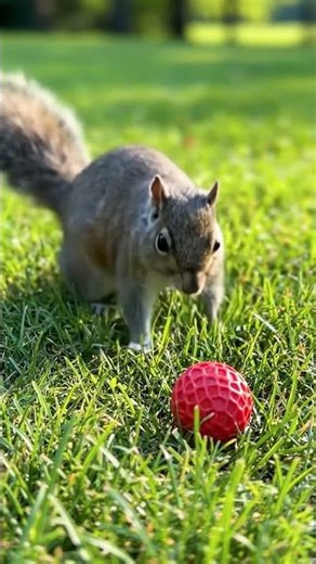 Playing with ball. #squirrel #squirrelpups