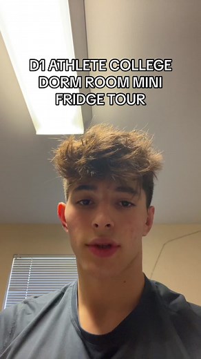 D1 athlete college dorm room mini fridge tour #d1athlete #dormroom #collegedormlife #minifridge #minifridgecheck #minifridgetour #fridgetour #fyp #foryou #viral