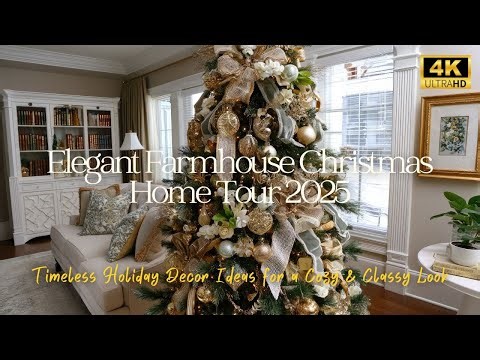 Elegant Farmhouse Christmas Home Tour 2025 Timeless Holiday Decor Ideas for a Cozy Classy Look | 4K