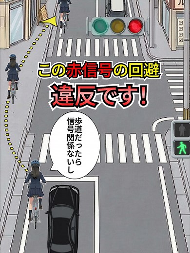自転車の歩道走行は違反！信号無視の危険性