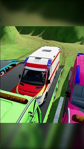 TRANSPORTING AND PARKING POLICE CARS, AUDI, JEEP, DACIA, FORD, COLORFUL VEHICLES ON MAN TRUCKS. FS22