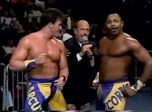 The Double Cross Ranch on Instagram: "32 years ago, Teddy Long, Marcus Bagwell, 2 Cold Scorpio, & Mean Gene get down for the New Year. (WCW Saturday Night January 1, 1994) #TooColdScorpio #2ColdScorpio #MarcusBagwell #TeddyLong #MeanGene"