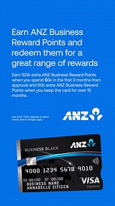 Earn ANZ Business Reward Points and redeem them from a range of options including ANZ Cashback and gift cards. | ANZ Australia