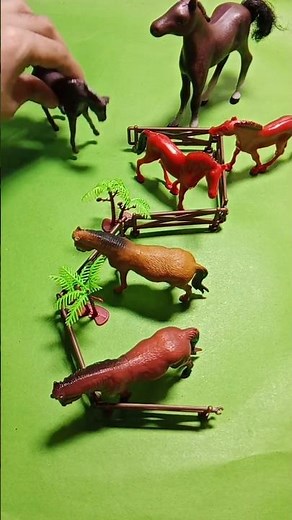 🐴 Mini Horse Toys Farm Setup ASMR | Satisfying Tapping & Cute Horse Arrangement 🐺🌿