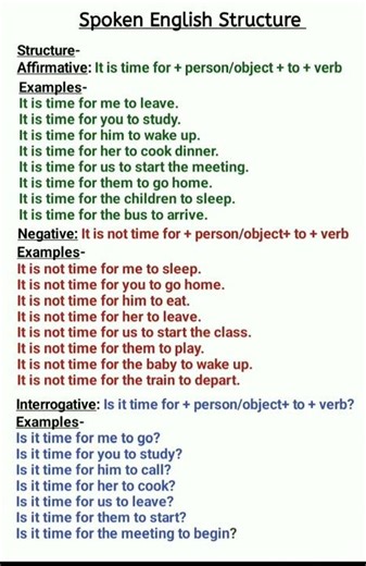Speak English Fluently ! | Learn “It is time for…” Structure #spokenenglish #mustwatch