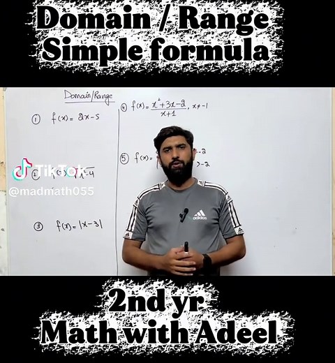 Domain and Range Simple Formula — Part 1 (2nd Year Math)