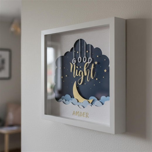 3D Baby Photo Frame Shadow Box SVG: Newborn Template, Papercut Lightbox - Etsy