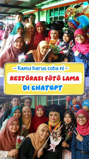 52 reactions · 12 comments | Foto wisuda ini kualitasnya jelek, nah dengan ChatGPT dan AI Face Swap mari kita tingkatkan 朗 #chatgpt | Meldiya Reza | Facebook