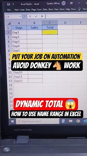 😱 Dynamic Total | How to use Name Range in Excel | Avoid Donkey 🐴 Work in Excel | Excel Automation