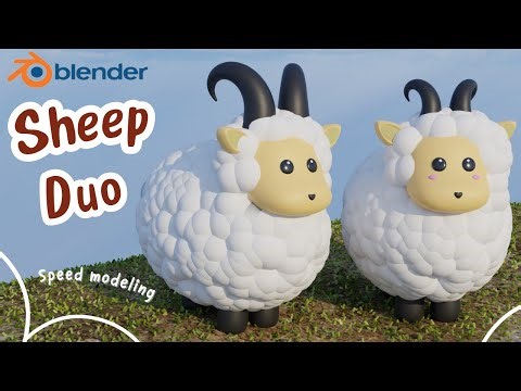 Sheep duo 🐏 Blender’s (speed modeling tutorial)