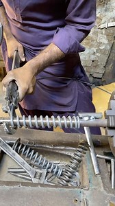 Turning Metal Wire Into a Perfect Spring on a Vintage Lathe! 🔥 #Shorts