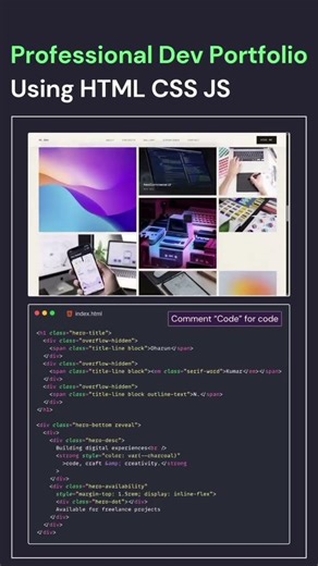 Professional Next Level Personal Portfolio using html css😯 javascript Some Crazy Animations💀🔥