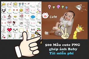 [ Share ] 500 mẫu vector dễ thương ghép ảnh Baby  |Tải miễn phí