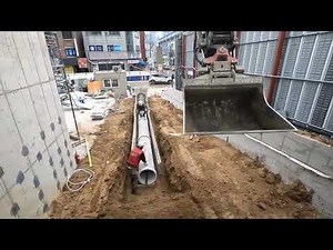 호크레인 / JK틸트로테이터 활용 우수관로 흄관 설치 시공 (VOLVO 볼보 EW150E) JK tiltrotator 틸트로테이터