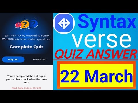 Syntax verse daily quiz answer | 22-23 March