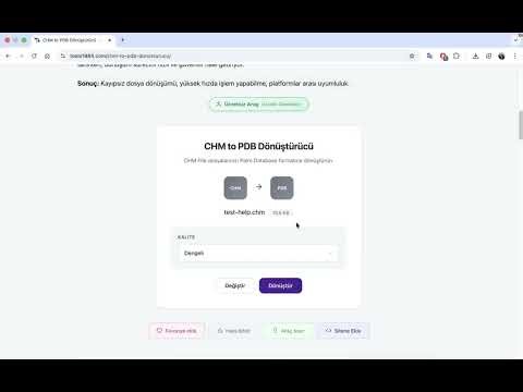 CHM to PDB Dönüştürücü | CHM Yardım Dosyalarını PDB Formatına Ücretsiz Çevirin