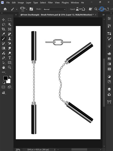 Photoshop 2026 - Tips for creating a Chain link Brushs #TetGiuLua #ducthangds #adobephotoshop #photoshoptips #photoshoptutorial