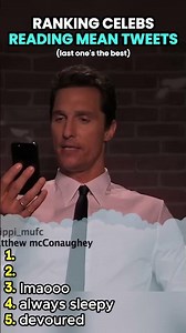 RANKING CELEBS READING MEAN TWEETS #1