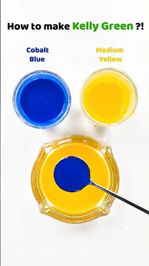 How to make Kelly Green?! #colors #satisfying #asmrart #mixingcolors