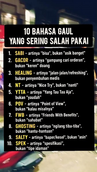 HARUS TAHU‼️10 Bahasa Gaul Yang Sering Salah Pakai!! #fypシ #bahasagaul