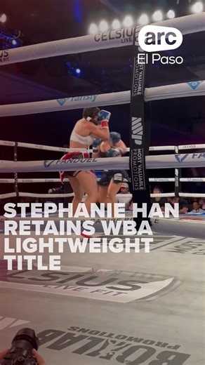 8.4K views · 152 reactions | El Paso native Stephanie Han successfully defended her WBA Lightweight Championship title Saturday night at the Caribe Royale Resort in Orlando, Florida. Han defeated her opponent, Paulina Angel, by unanimous decision. STORY: https://bit.ly/4lDlAal | ARC El Paso | Facebook