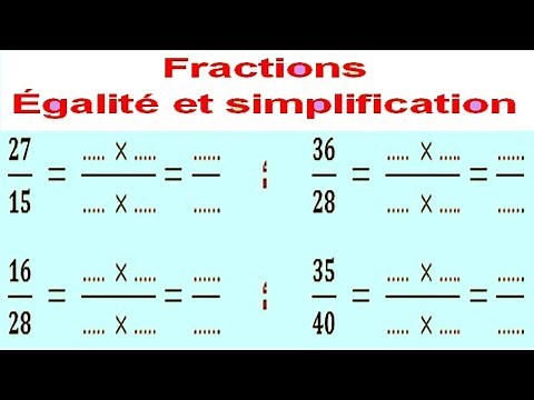 Maths 6ème - Fractions égalité et simplification Exercice 1