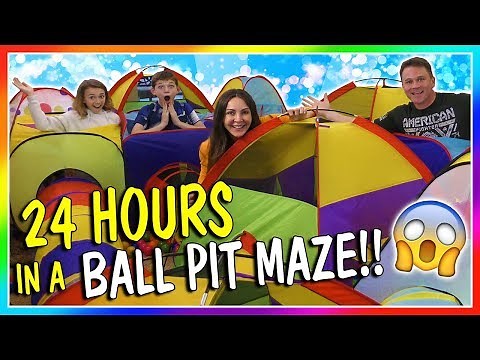 24 HOURS IN A BALL PIT MAZE | We Are The Davises
