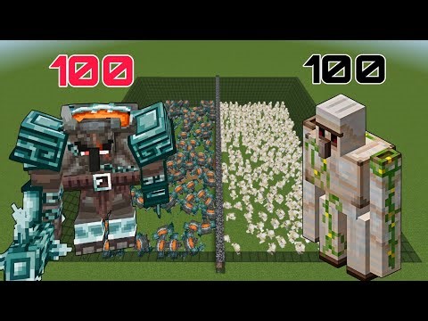 WAR ILLAGER vs 100 IRON GOLEM FIGHT |Minecraft Mob Battle |