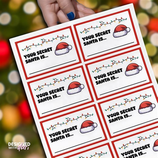 Printable Secret Santa Cards for Office Party Game, Secret Santa Drawing Cards, Gift Exchange, Secret Santa Template, Christmas Card Game - Etsy