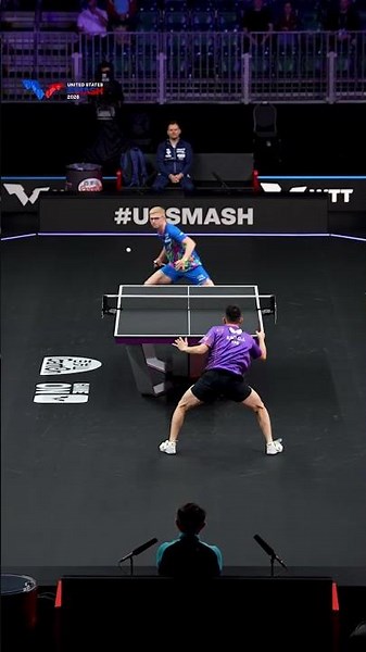 Felix Lebrun kickstarting his #USSmash campaign on a high 🌟#TableTennis