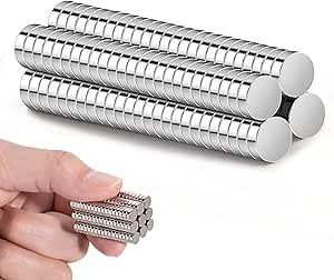 RHINOCATS Small Magnets, Mini Round Magnets for Miniatures, DIY, Office, Hobbies, Crafts and Science, 6mm x 2mm(DxH), 100 Packs