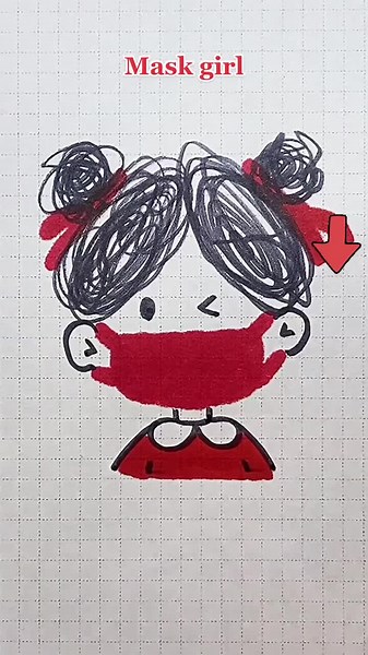 Learn to Draw a Simple Smile Mask Girl