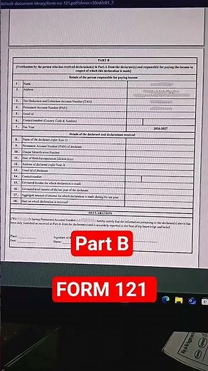 How to fill Part B of Form 121 #incometaxform #15g #15h #form121