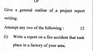 Give a general outline of project report writing.Attempt any ... | Filo