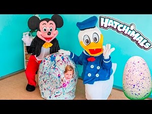 Assistant Hides in a Hatchimal with Mickey Mouse and Donald Duck