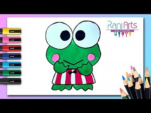 Cómo dibujar a Keroppi (Sanrio) - dibujos fáciles Paso a paso