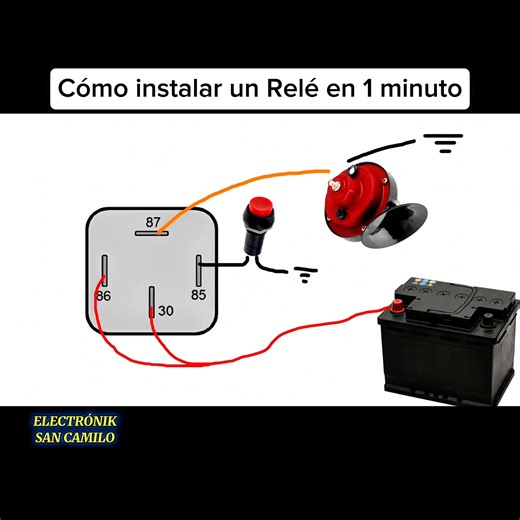 🤔 En 1 minuto te enseño cómo instalar un RELAY O RELEVADOR en tu vehículo 👍🏻 #electrician #education #electronica #rele #mecanicos #mecanica #Electrico #relay #electricistasprofesionales #electromecanica #Electricista #rells #rellsfb #facebook #educational | Electrónik San Camilo