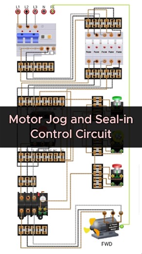 Motor Jog and Seal-in Control Circuit | Jogging & Self-Holding 2-in-1 Motor Control Circuit\r#wiring