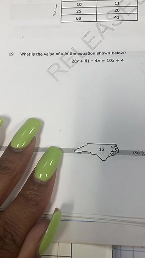 NC Math 1 EOC Released Questions, question 19 #eoc #math1 #algebrahelp #ncmath1 #stem #fyp #explore #onesolution #mathteacher #algebra1